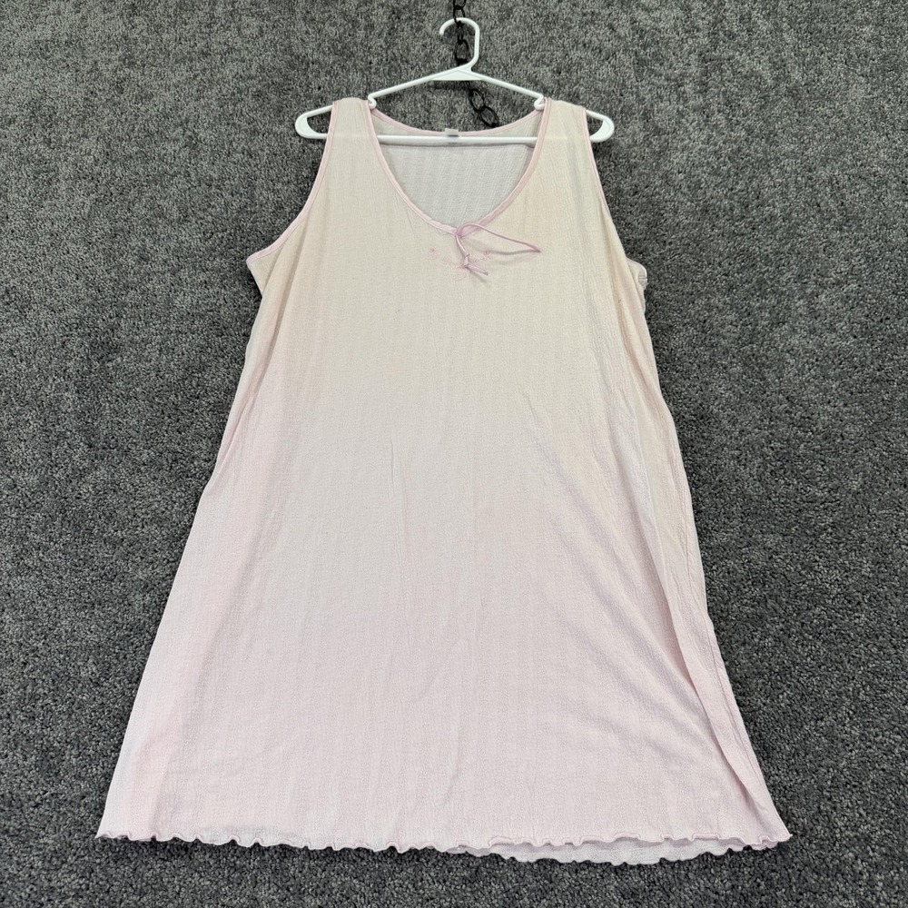 PINK Sleepshirt Womens Large Pink Soft Knit Bow Ruffle Lounge